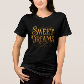 Elegant Gold "Sweet Dreams" Typography Tri-Blend Shirt (Vorderseite)