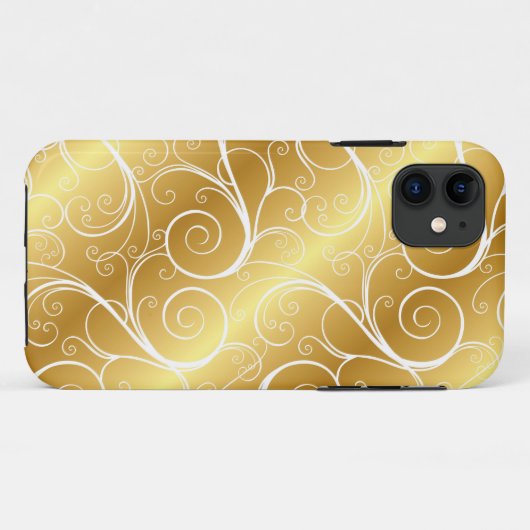 Elegant Gold Swirl iPhone Case (Rückseite (Horizontal))