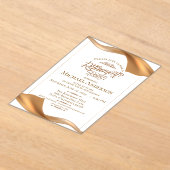 Elegant Gold Swirl Retirement Party Acryleinladungen (Ablage )