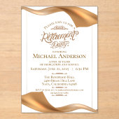 Elegant Gold Swirl Retirement Party Acryleinladungen (Vorderseite)