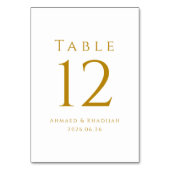 Elegant Gold Table Number Card Tischnummer (Vorderseite)