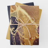 Elegant Gold Tan Lila Abstrakt  Geschenkpapier Set (Beispiel)