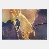 Elegant Gold Tan Lila Abstrakt  Geschenkpapier Set (Vorderseite)