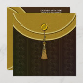 Elegant Gold Tassel Indian Wedding Einladung (Vorne/Hinten)