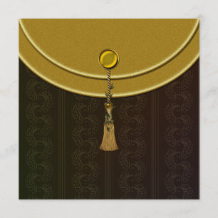 Elegant Gold Tassel Indian Wedding Einladung