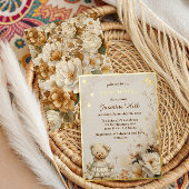 Elegant Gold Teddy Bear Baby Shower Folieneinladung