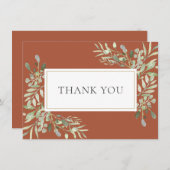 Elegant Gold Terracotta Kulturpflanzen Foliage Dankeskarte (Vorne/Hinten)