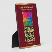 Elegant Gold Text QR Code Upload Company Logo Fotoplatte (Seite)