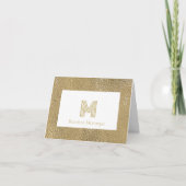 Elegant Gold Texture Big Monogram Stationery (Vorderseite)
