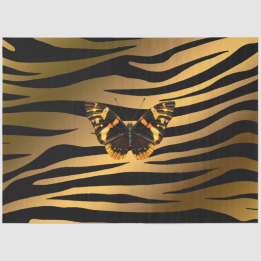 Elegant Gold Tiger Seidenpapier (Vorderseite)