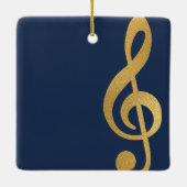 Elegant Gold Treble Clef Music Choir Christmas Keramikornament (Rückseite)