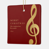 Elegant Gold Treble Clef Music Choir Christmas Keramikornament (Links)