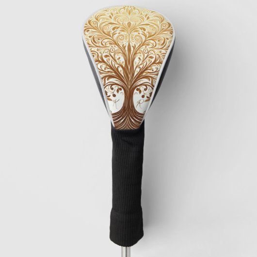 Elegant Gold Tree of Life Spiritual Celebration Golf Headcover (Vorderseite)