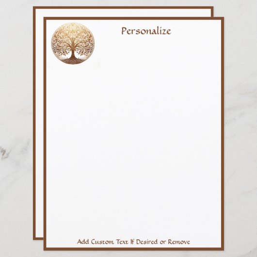 Elegant Gold Tree of Life Spiritual Zen (Vorne/Hinten)