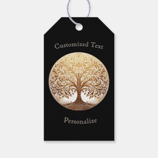 Elegant Gold Tree of Life Spiritual Zen Customize Geschenkanhänger (Vorderseite)