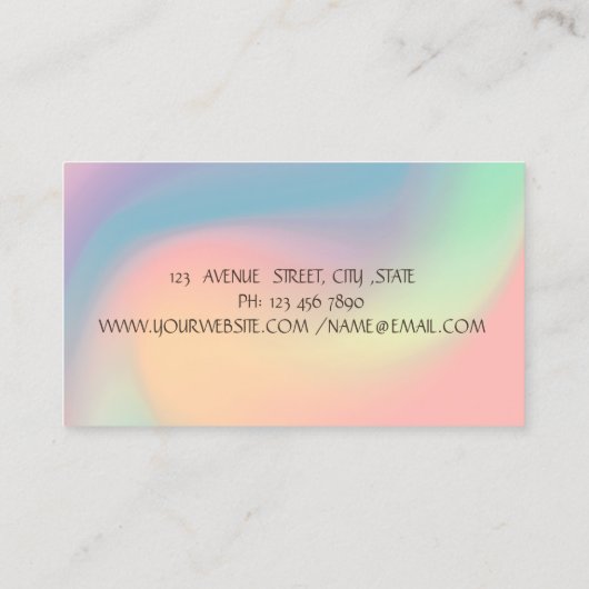 Elegant Gold Tree Yoga Holographic Visitenkarte (Rückseite)