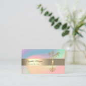 Elegant Gold Tree Yoga Holographic Visitenkarte (Stehend Vorderseite)
