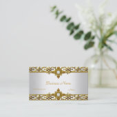 Elegant Gold Trim Pearl Jewel Visitenkarte (Stehend Vorderseite)