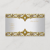 Elegant Gold Trim Pearl Jewel Visitenkarte (Rückseite)