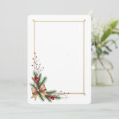 Elegant Gold-Trimmed Holiday Wedding Invitation Einladung (Stehend Vorderseite)