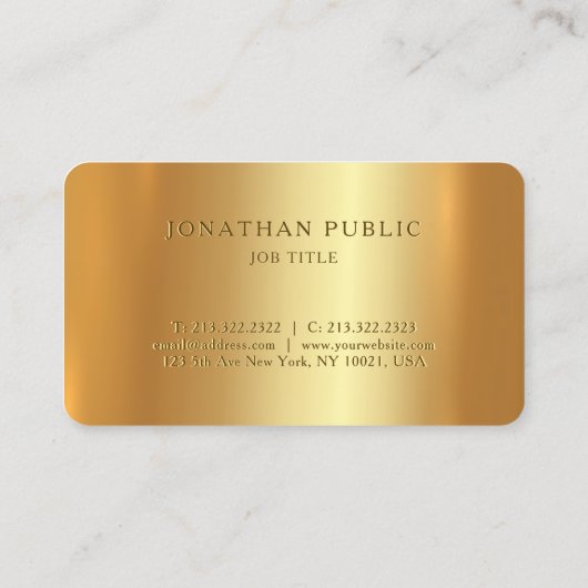 Elegant Gold Typografy Script Architect Luxurient Visitenkarte (Rückseite)