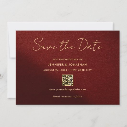 Elegant Gold Typography Script Save The Date (Vorderseite)