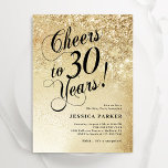 Elegant Gold Überraschung 30. Geburtstag Einladung<br><div class="desc">Elegante Überraschung 30. Geburtstag Party Einladung. Elegantes Design in Imitate Glitzer Gold und Schwarz. Features typografische Skript-Schriftart und Konfetti. Ideal für ein stilvolles Frauentag. Personalisieren Sie Ihre persönlichen Daten. Nachricht,  wenn du ein Alter brauchst. Gedruckte Zazzle Einladungen oder Sofortdownload digitalen druckbaren Vorlage.</div>