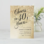 Elegant Gold Überraschung 40. Geburtstag Einladung (Stehend Vorderseite)