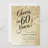 Elegant Gold Überraschung 60. Geburtstag Einladung (Vorderseite)