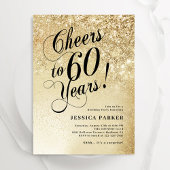 Elegant Gold Überraschung 60. Geburtstag Einladung