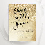 Elegant Gold Überraschung 70. Geburtstag Einladung<br><div class="desc">Elegante Überraschung 70. Geburtstagsfeier Einladung. Elegantes Design in Imitate Glitzer Gold und Schwarz. Features typografische Skript-Schriftart und Konfetti. Ideal für ein stilvolles Frauentag. Personalisieren Sie Ihre persönlichen Daten. Nachricht,  wenn du ein Alter brauchst. Gedruckte Zazzle Einladungen oder Sofortdownload digitalen druckbaren Vorlage.</div>