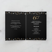 Elegant Gold und Black Confetti 60. Geburtstag Programm (Innenseite)