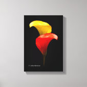 Elegant Gold und Crimson Calla Lilies Leinwanddruck (Vorderseite)