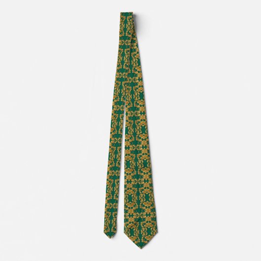 Elegant Gold und Emerald Necktie Krawatte (Rückseite)