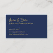 Elegant Gold Unicorn Starry Sky Fantasy Writer Visitenkarte (Rückseite)