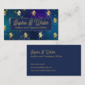 Elegant Gold Unicorn Starry Sky Fantasy Writer Visitenkarte (Vorne/Hinten)