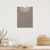 Elegant Gold Verziert Lotus Mandala Poster (Küche)