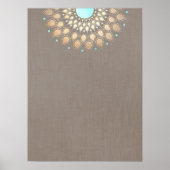 Elegant Gold Verziert Lotus Mandala Poster (Vorne)