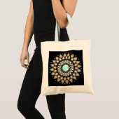 Elegant Gold Verziert Lotus Mandala Tragetasche (Vorderseite (Produkt))
