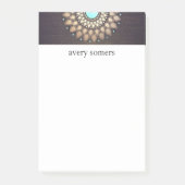 Elegant Gold Verziert Lotus Mandala Wood Look Post-it Klebezettel (Vorderseite)