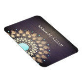 Elegant Gold Verziert Lotus Mandala Wood Magnet (Rechte Seite)