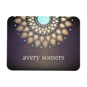 Elegant Gold Verziert Lotus Mandala Wood Magnet