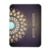 Elegant Gold Verziert Lotus Mandala Wood Magnet (Vertikal)