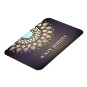 Elegant Gold Verziert Lotus Mandala Wood Magnet (Linke Seite)