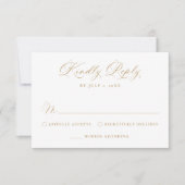Elegant Gold Victorian Floral Wedding RSVP Karte (Vorderseite)