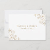 Elegant Gold Victorian Floral Wedding RSVP Karte (Rückseite)