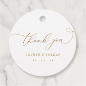 Elegant Gold Vielen Dank für Ihre Hochzeit Geschenkanhänger (Vorderseite)