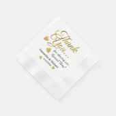 Elegant Gold Vielen Dank für Ihre Hochzeit Serviette (Ecke)