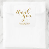 Elegant Gold Vielen Dank für Ihre Unterstützung Quadratischer Aufkleber (Tasche)