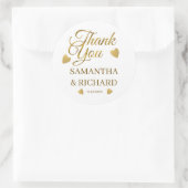 Elegant Gold Vielen Dank Gastgeschenk Hochzeit Runder Aufkleber (Tasche)